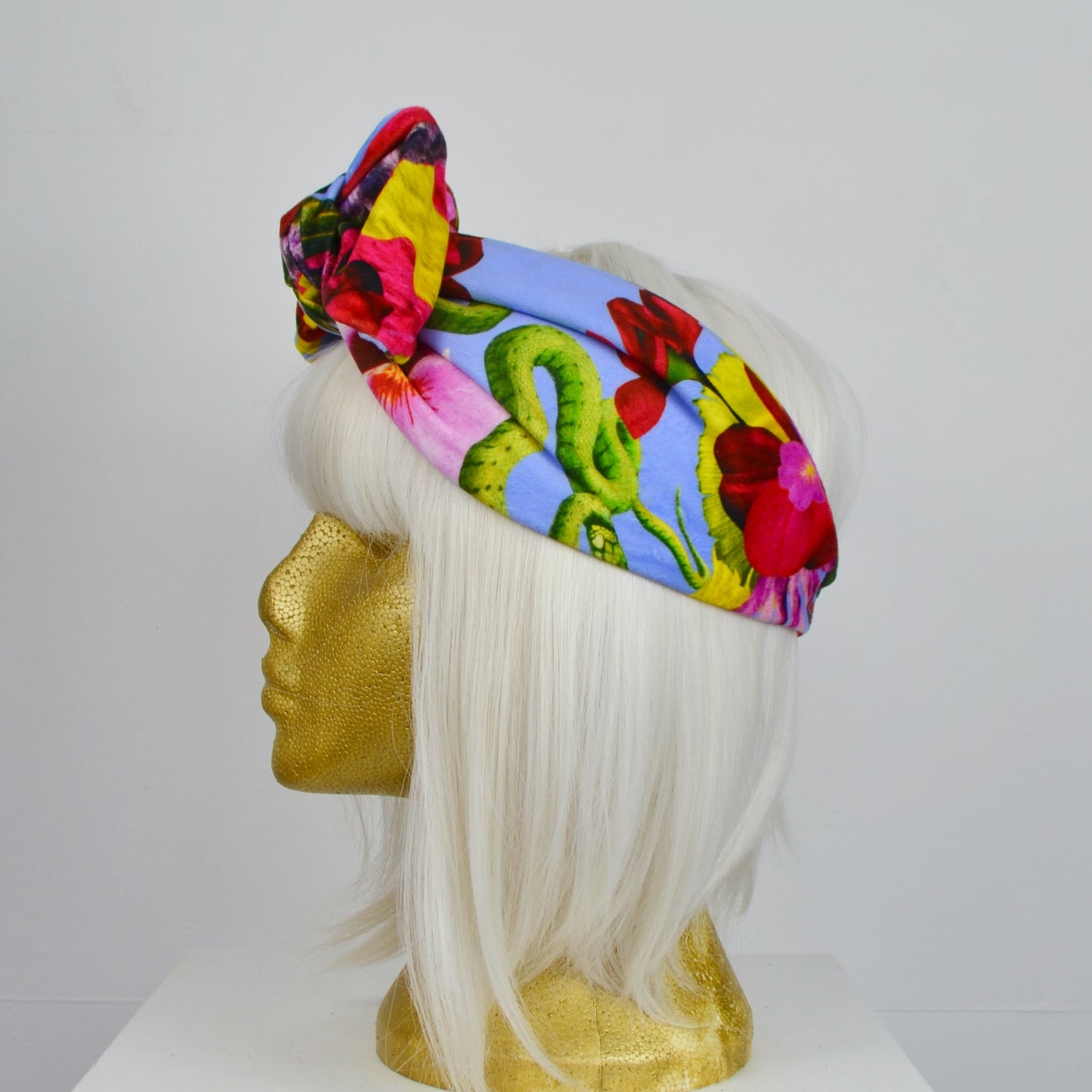 Snakes & Flowers - Velvet Headwrap - Lilac