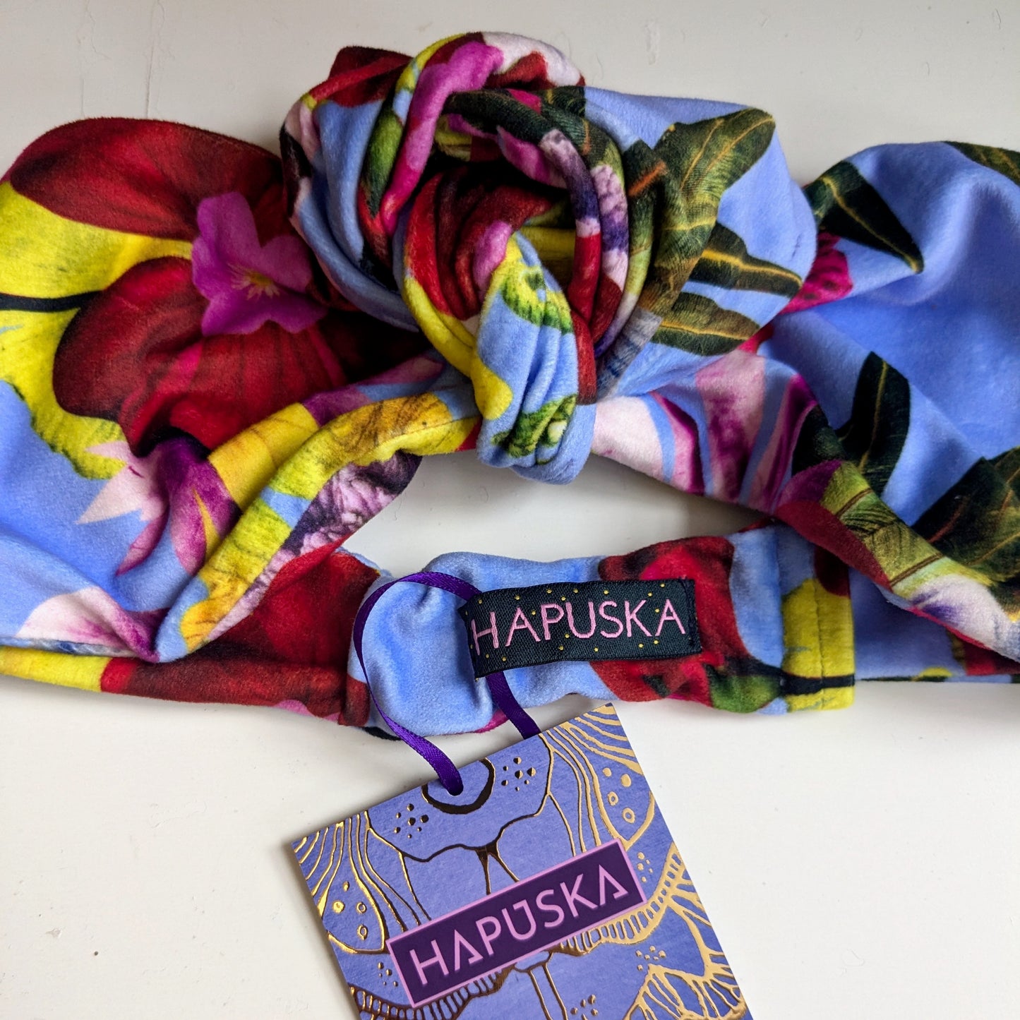 Snakes & Flowers - Velvet Headwrap - Lilac