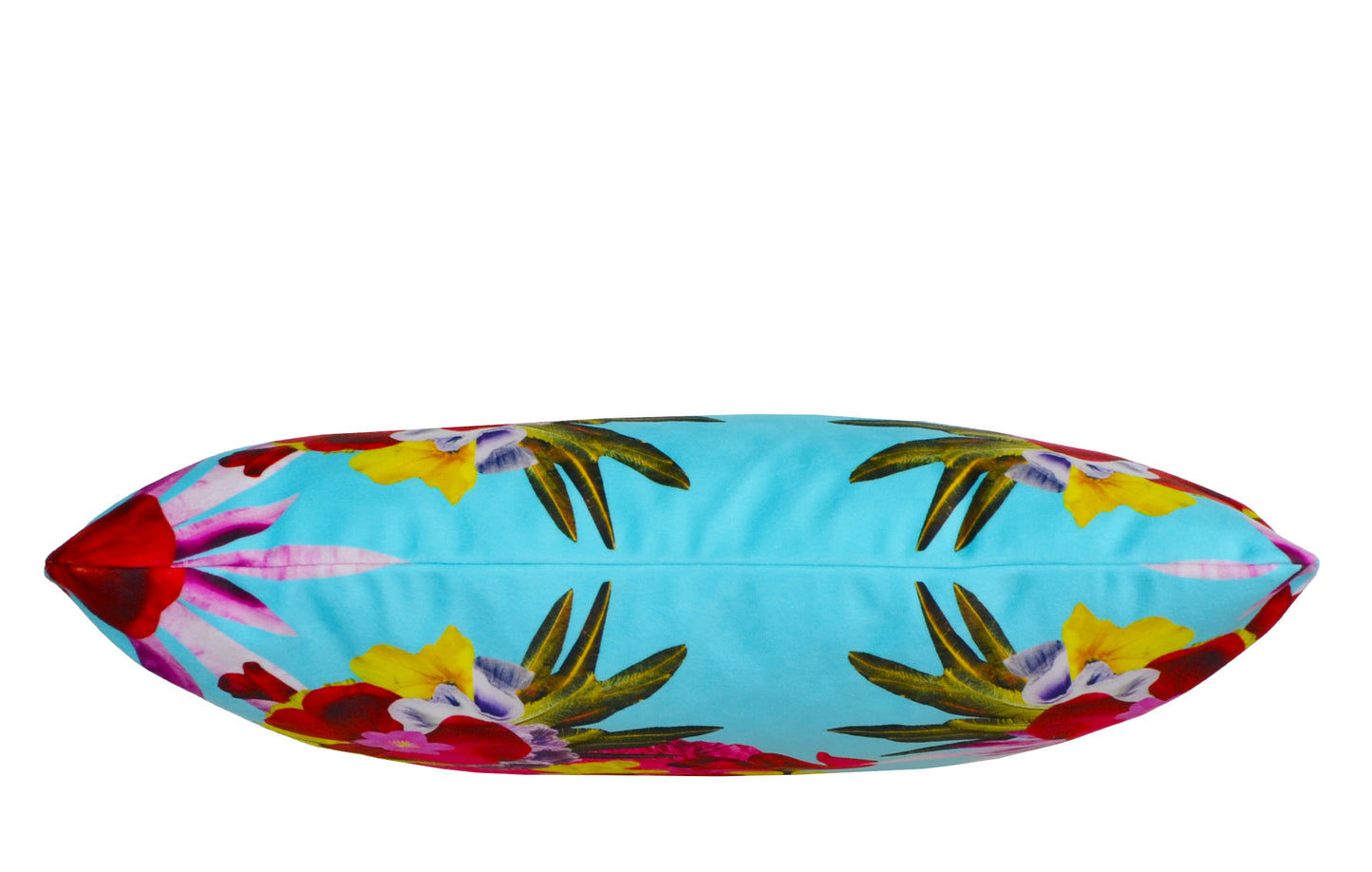 Snakes & Flowers Cushion - Turquoise - Eco Velvet