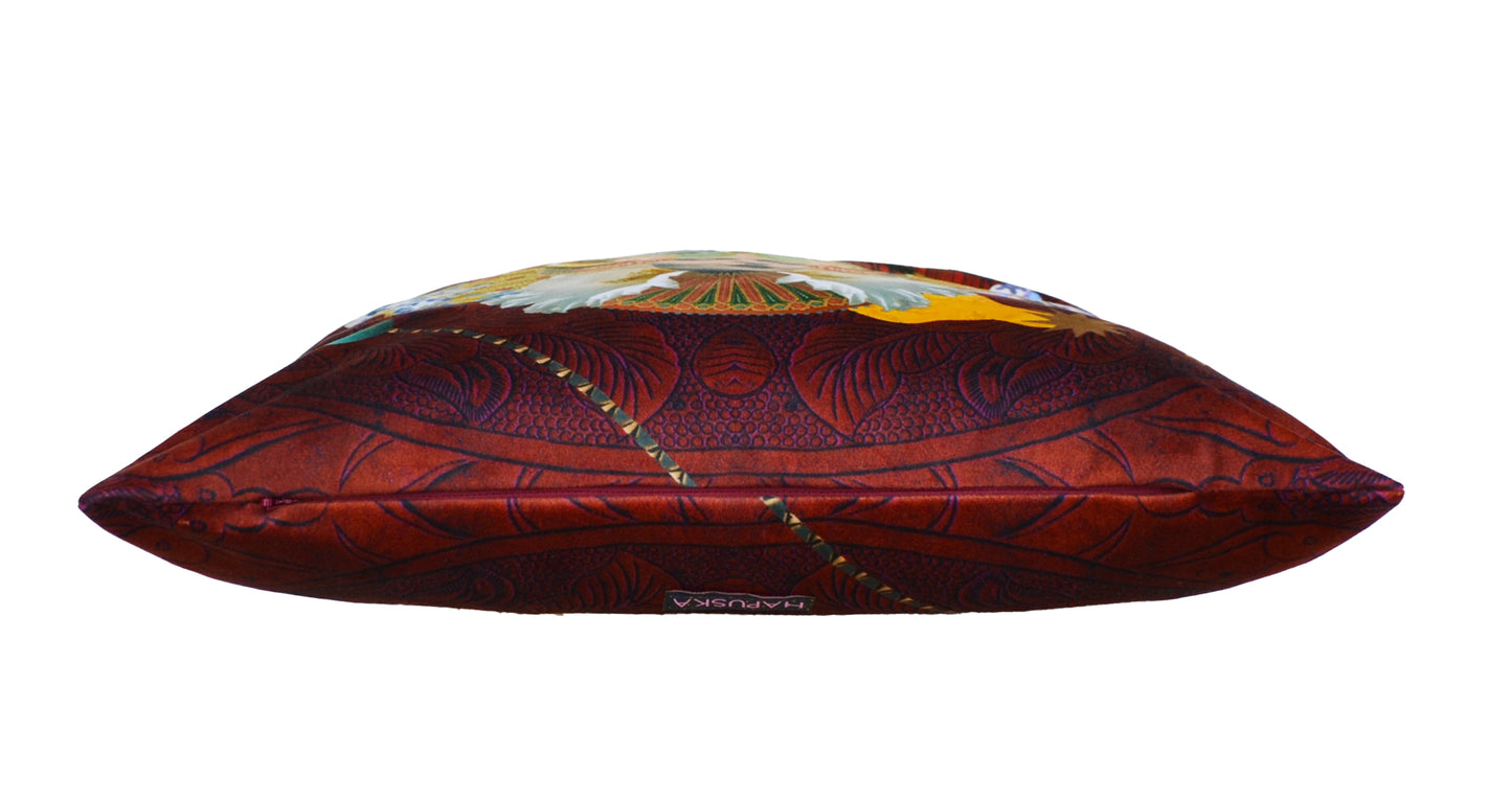 Hathor Cushion - Burgundy - Eco Velvet